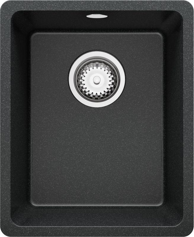 Zlewozmywak podblatowy Wenecja Easy PRIMAGRAN 36x44cm do szafki od 40cm, Grafitowy + Syfon, S003, 1 szt.