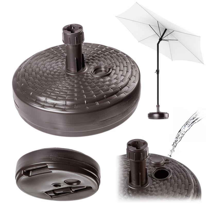 Podstawa Parasola KADAX Stojak Pod Parasol Ogrodowy Okrągły 39cm Obciążnik Brąz 1szt.