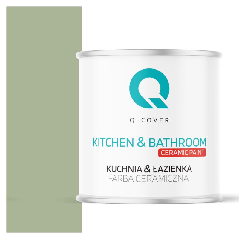 Farba Ceramiczna Kuchnia & Łazienka Q-Cover Zielony H2143 Głęboki Mat 2L