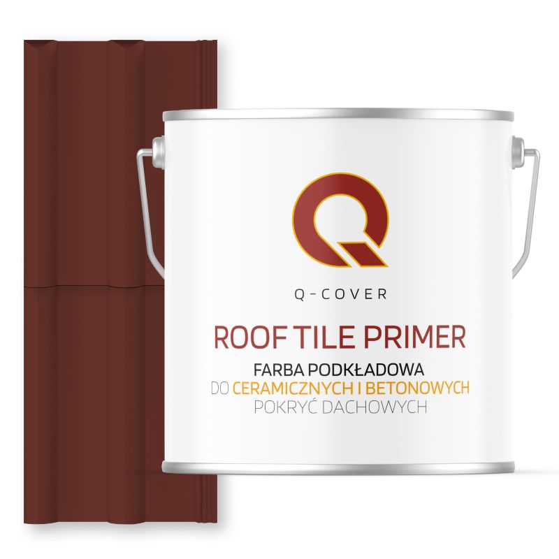 Farba Podkładowa do Dachów Ceramicznych i Betonowych Pokryć Dachowych Q-Cover Brązowo-czerwony RAL8012 5L