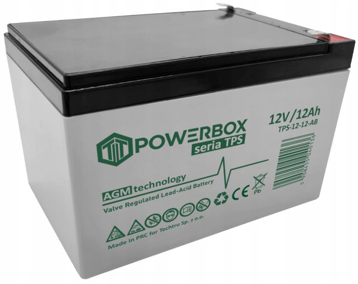 Akumulator Texas Bezobsługowy 12V 12Ah Powerbox TPS 1 szt.