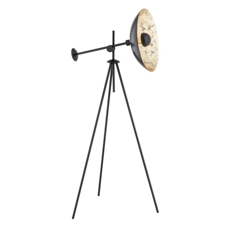 Lampa podłogowa stojąca Alfa Passadena czarno-złota trójnóg 1 x E27 x 15W wym: 160 x 45 x 70 cm - 1 szt.