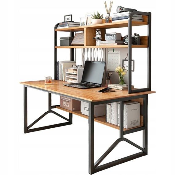 Biurko komputerowe Rebiko gamingowe ciemny buk 120 cm 1 szt.