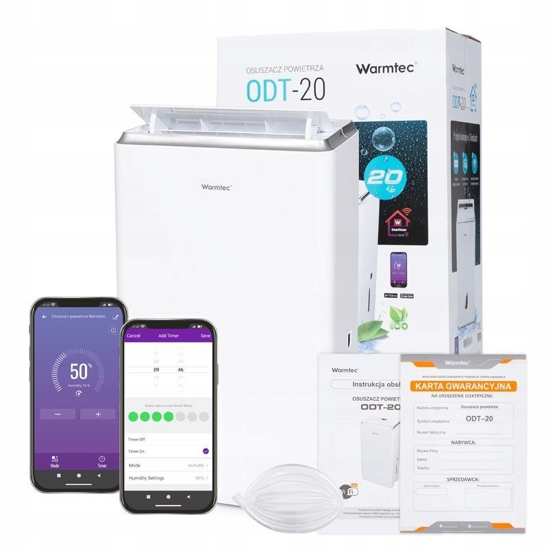 Osuszacz powietrza Warmtec 20l/24h Wi-Fi Timer ODT-20 1 szt.
