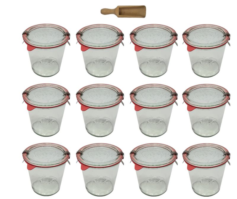 Słoiki MODO24 Weck 580 ml fi 100 mold szklane wieka gumki 12 kpl.