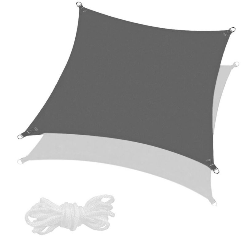 Żagiel cieniujący Springos 4x4 m daszek przeciwsłoneczny, osłona ogrodowa, kwadratowy grafit 1 szt.