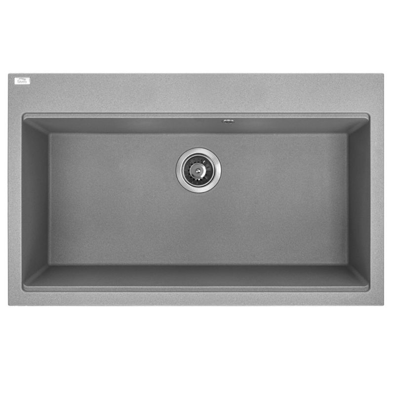 Zlewozmywak Granitowy TAU Laveo Szary Jednokomorowy z Syfonem Space-Saving 1 szt.
