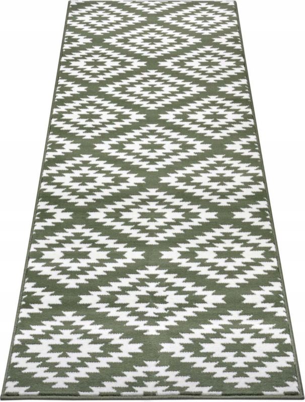 Chodnik Hanse Home 80x450cm na korytarz-przedpokój nowoczesny zielono kremowy 1 szt.