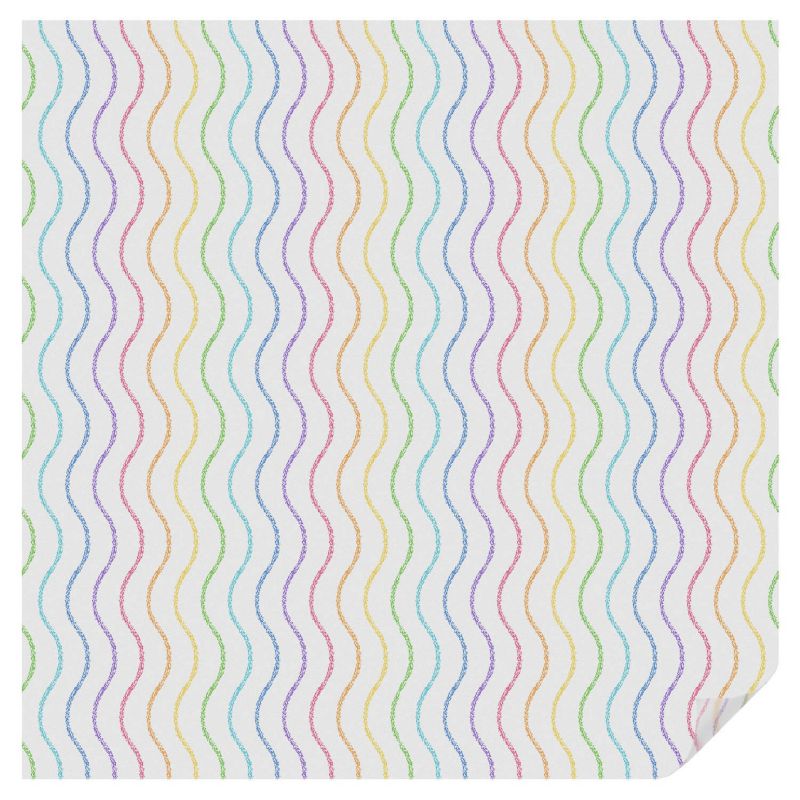 Folia Mrożona Witraż Tulup 100x100 cm Naklejka Maskująca Szybę Kolorowe faliste linie symetryczny wzór 1 rol.