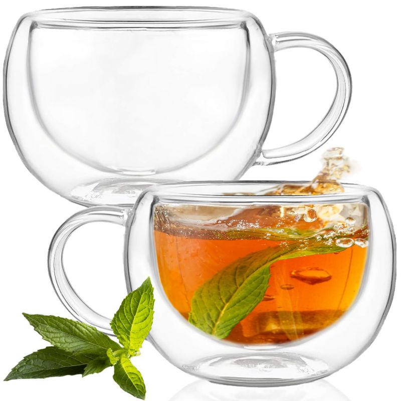 Szklanki z podwójnym dnem termiczne Springos 300 ml kubki na kawę herbatę 2 szt.