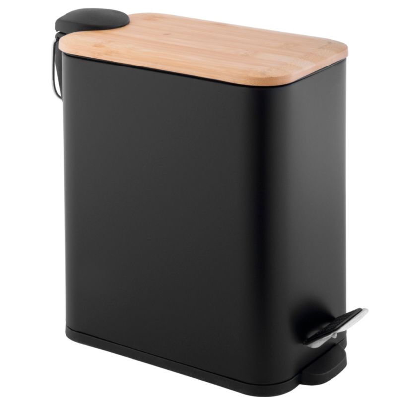 Kosz łazienkowy na śmieci MOBY prostokątny 5l czarny bambus segregacja Yoka Home - 1 szt.