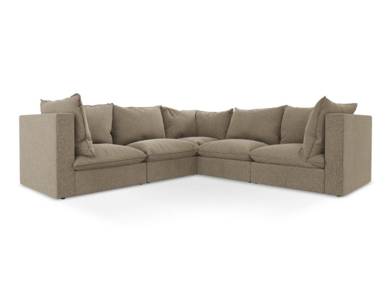 Modułowy narożnik LaMiaSofa RAVENNA z tkaniny welwetowej 255x255 cm beżowy 1 szt.