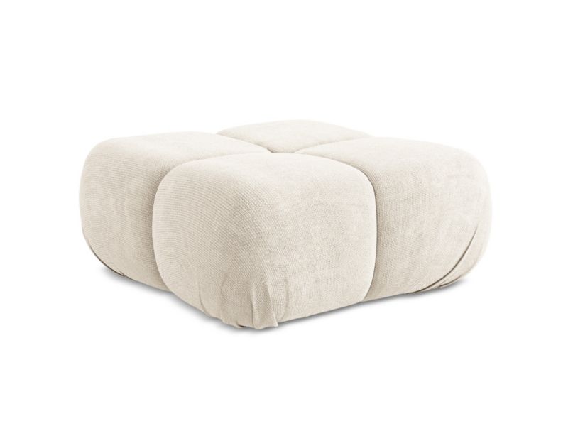 Pufa LaMiaSofa SANREMO z tkaniny szenilowej 95x95 cm jasny beż 1 szt.