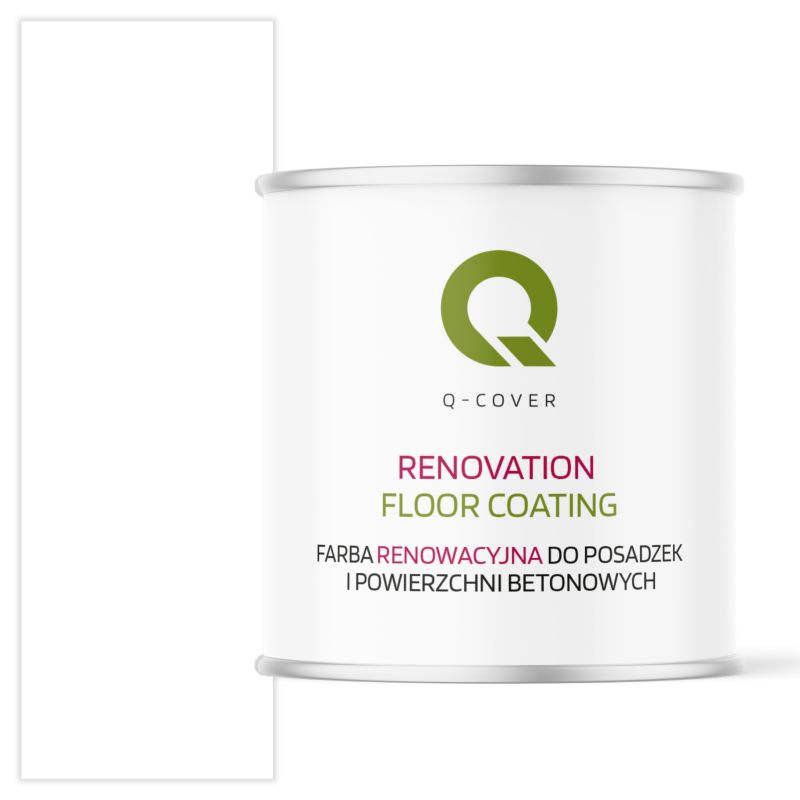 Farba Renowacyjna do Posadzek i Powierzchni Betonowych Q-Cover Biały Drogowy RAL9016 Wysoki Połysk 2.5L