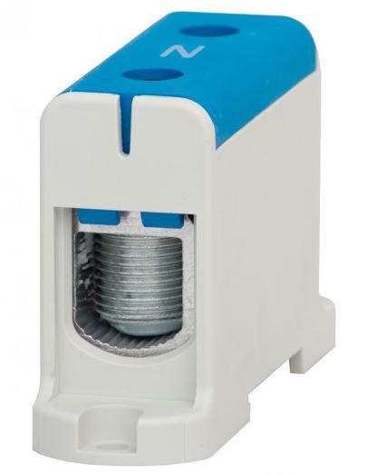 Złączka szynowa F-Elektro 1-torowa 35mm2 - 150mm2 Al/Cu niebieska F2.0285 1szt.