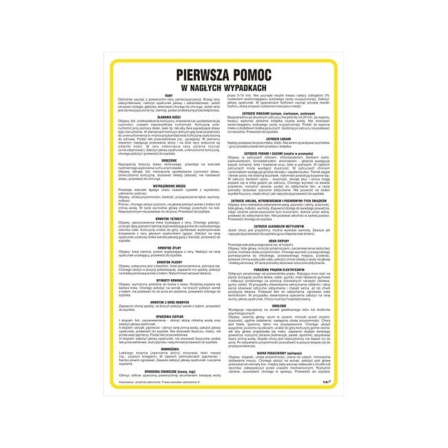 Znak Pierwsza pomoc w nagłych wypadkach