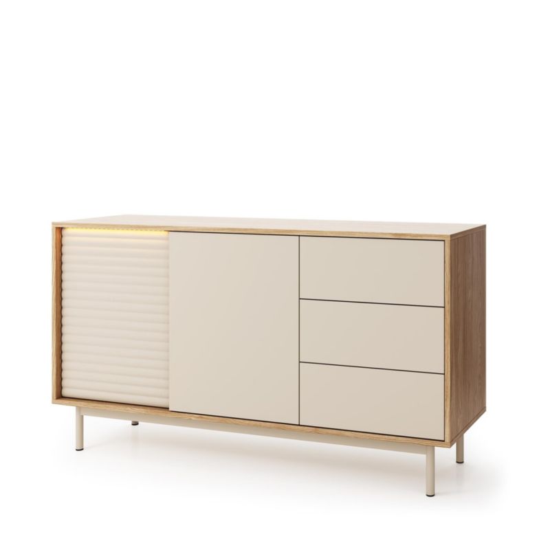 Komoda dwudrzwiowa Bettso Latilo z szufladami i oświetleniem LED kaszmir 1szt.