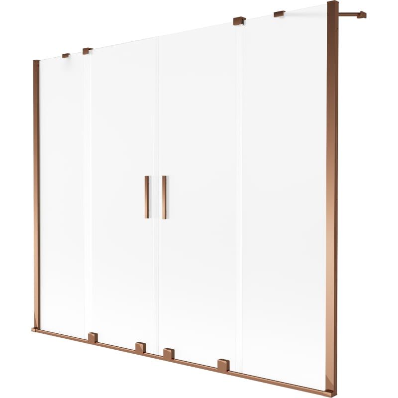 Parawan nawannowy rozsuwany Mexen Velar szron różowe złoto 170x150 cm 1 szt.