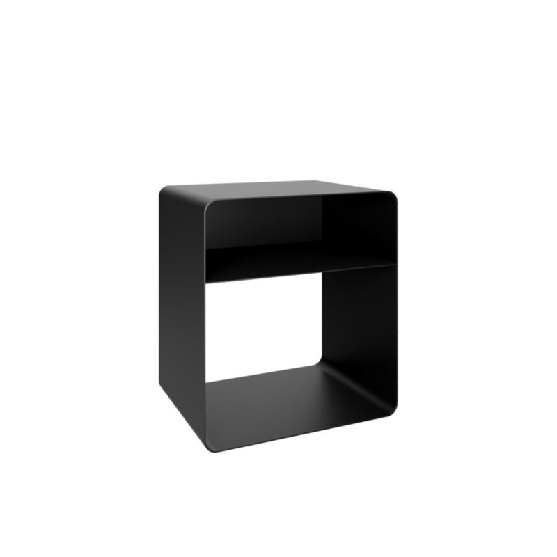 Stolik nocny z półką Bettso Aura nowoczesna do minimalistycznych wnętrz czarny 1szt.