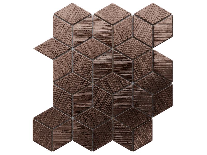 Mozaika szklana Ilcom romb diamond copper brown metallic 30.5 x 26.5 cm 1 szt.