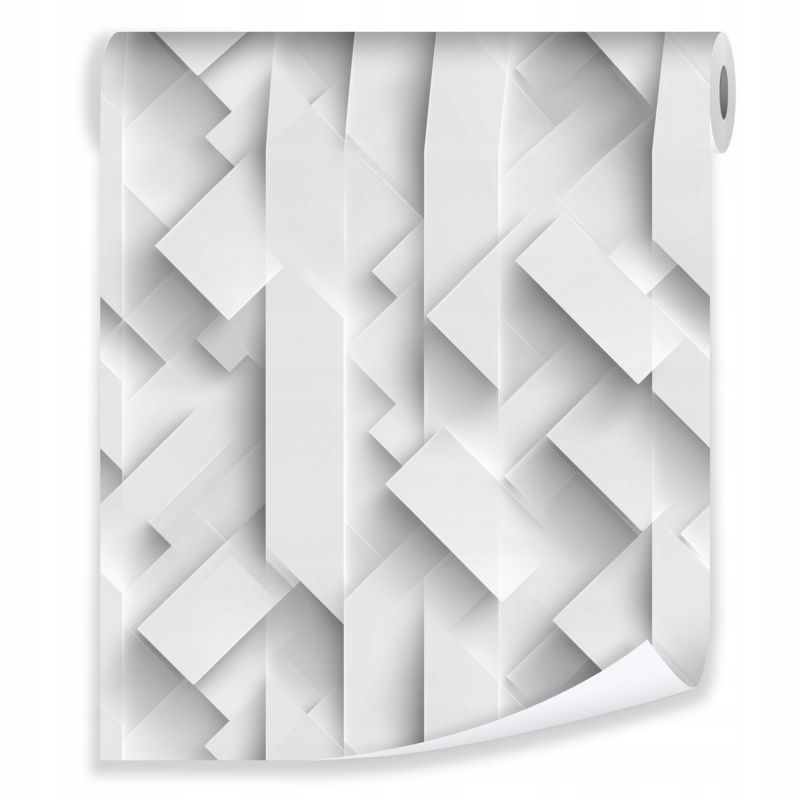 Tapeta WALLARENA Do Sypialni Salonu Na Flizelinie 3D Geometryczna Abstrakcja Szary 50x1000 cm T15792VE 1 szt.