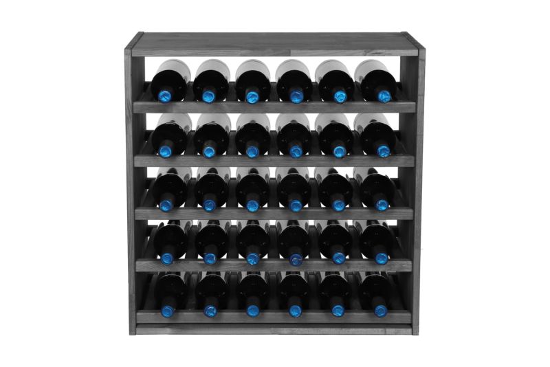 Stojak na wino MODO24 modułowy 30 butelek 5 leżni szary 1 szt.