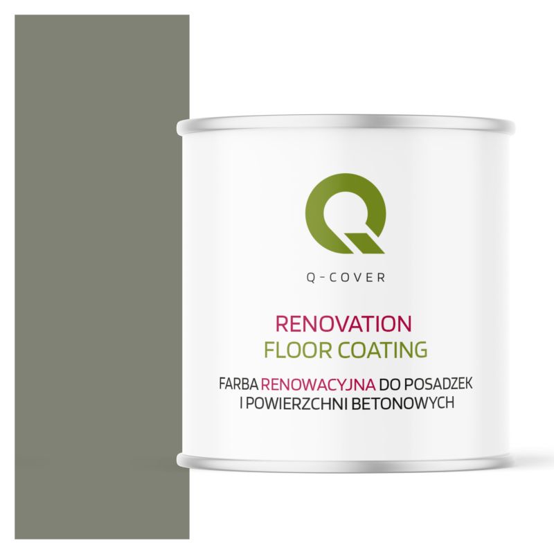 Farba Renowacyjna do Posadzek i Powierzchni Betonowych Q-Cover Cementowy Szary RAL7033 Satyna 2.5L