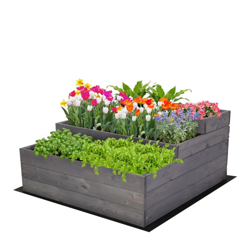 Grządka podwyższona MODO24 45x90x93 cm szara impregnacja szeroka wysoka 1 szt.