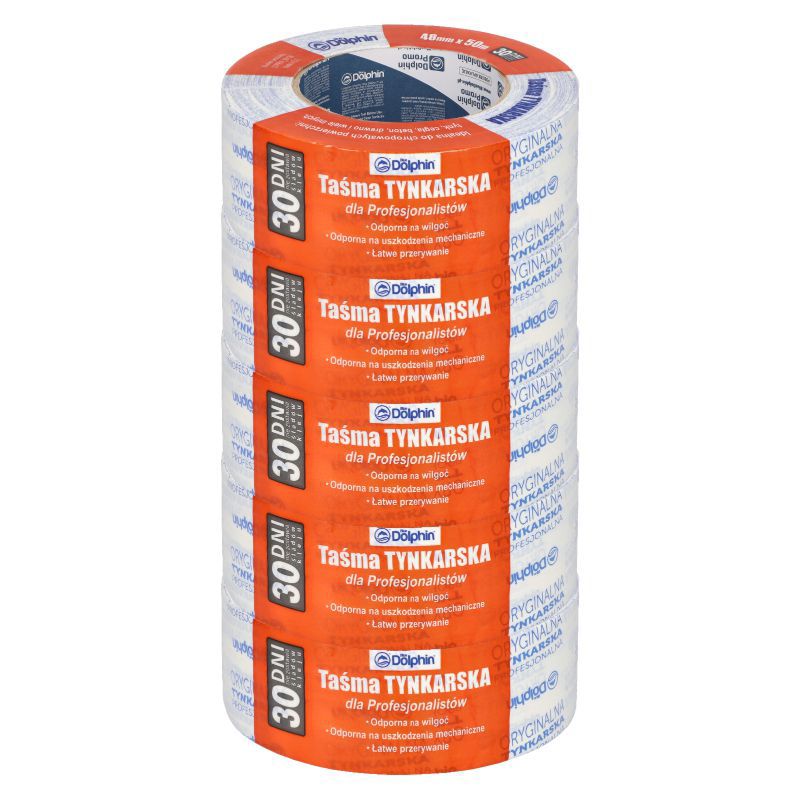 Wielopak Taśm Tynkarskich, Blue Dolphin, 30 DNI, 48mm x 50m, 5 sztuk