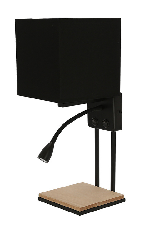 Czarny kinkiet ścienny z abażurem do salonu THEO 1xE14+LED