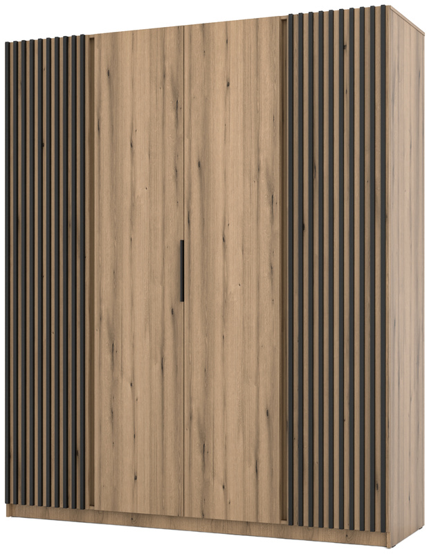 Duża loftowa szafa z lamelami i półkami 200 cm KARAT