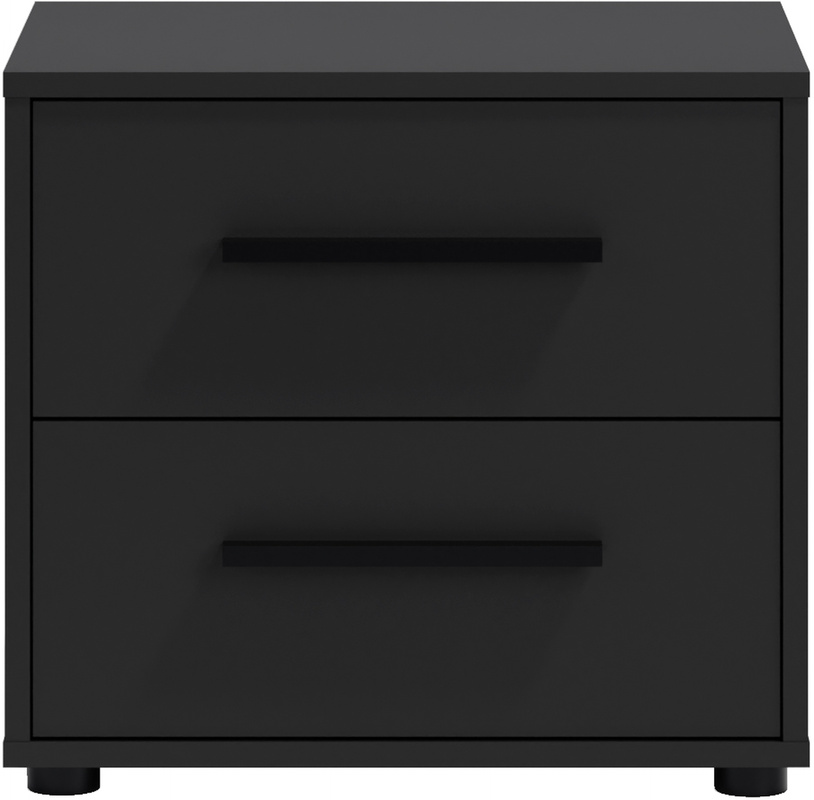 Stolik nocny do sypialni z szufladami 51 cm czarny MAXIDO