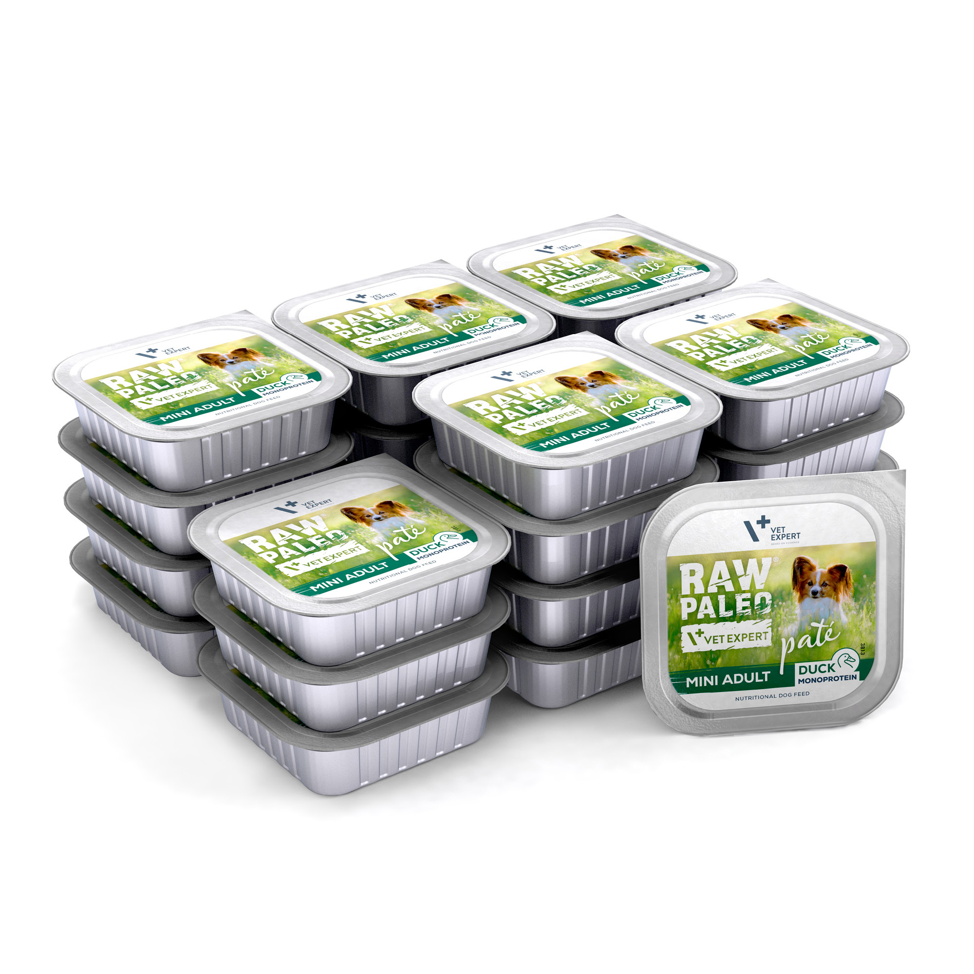 RAW PALEO DUCK PATE MINI ADULT 24x150g - mokra karma dla psów dorosłych - kaczka