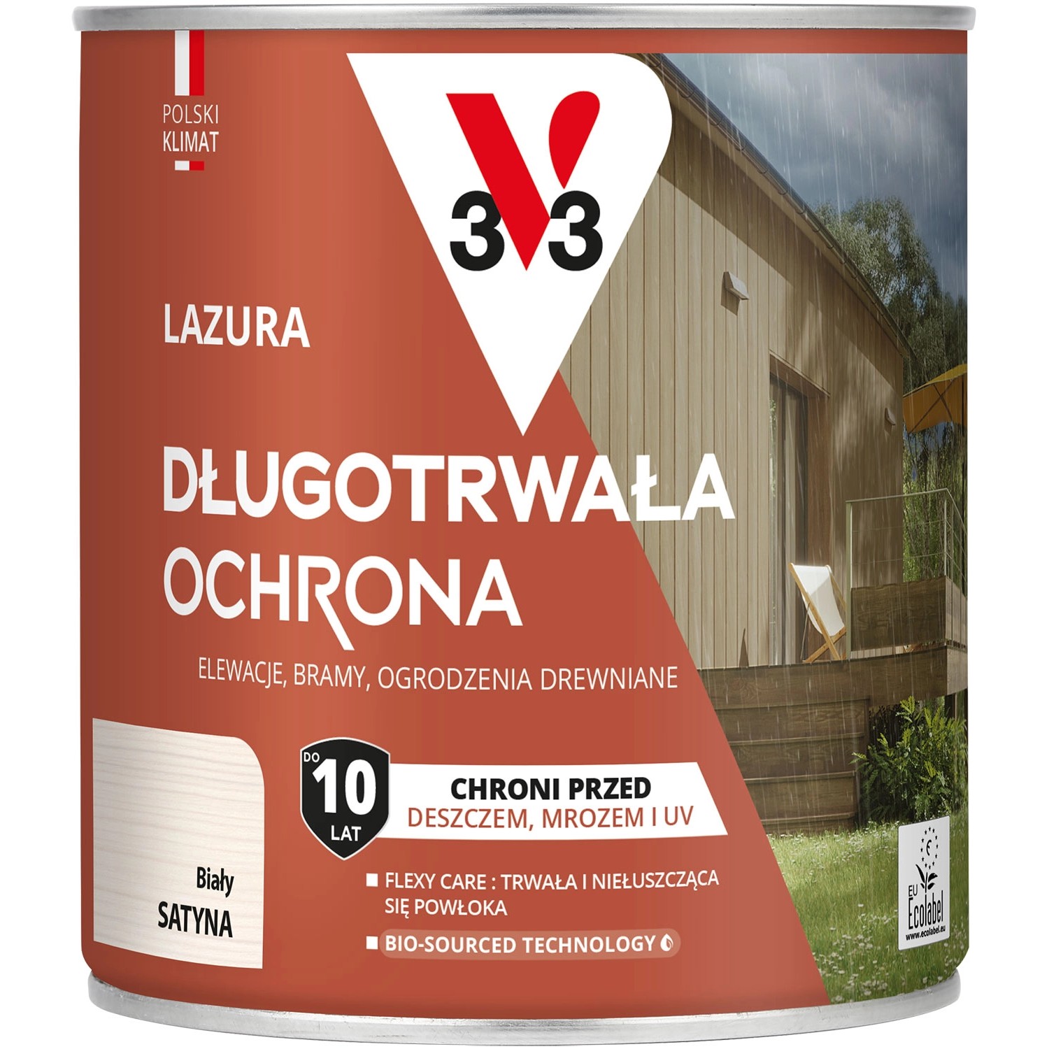 V33 Lazura długotrwała ochrona biała 0,75L