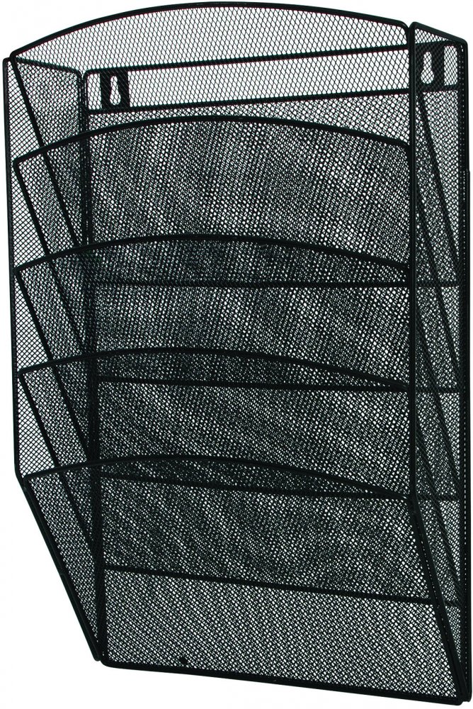 Pojemnik na dokumenty Q-Connect Office Set, na ścianę, 5 kieszeni, A4, druciany, czarny