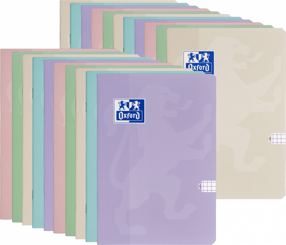 20x Zeszyt w kratkę Oxford Touch Pastel, A5, miękka oprawa, 32 kartki, mix kolorów pastelowych
