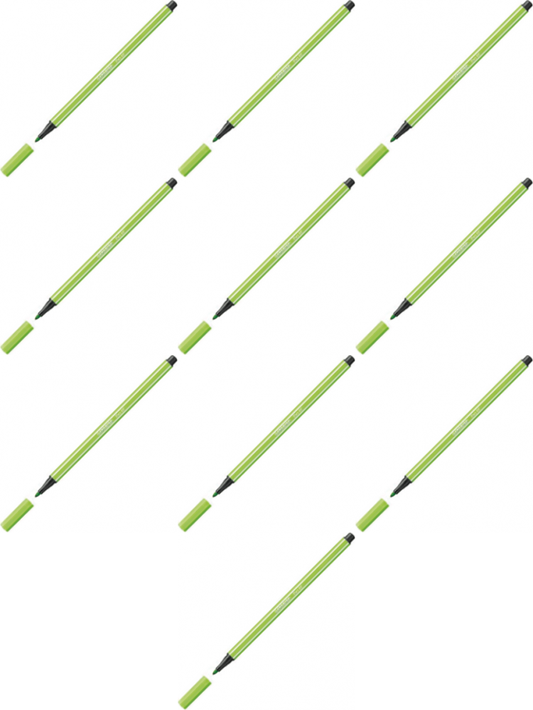 10x Pisak Stabilo Pen 68/33, okrągła, 1mm, jasnozielony