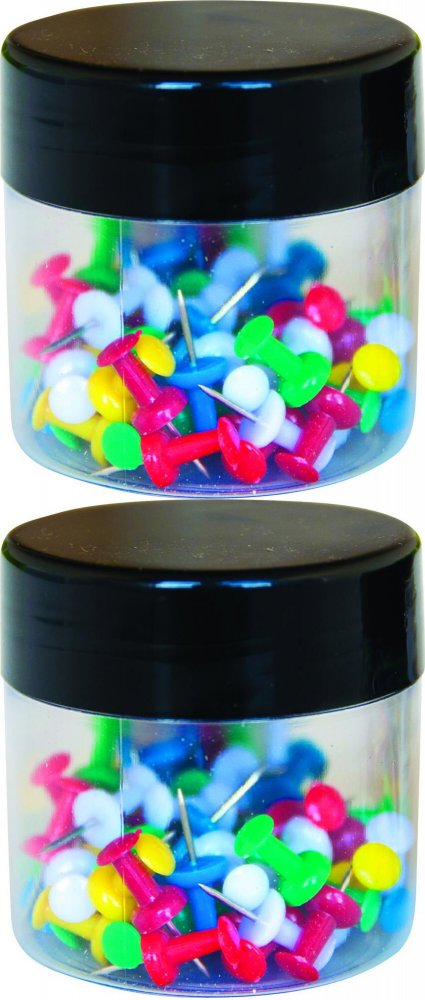 2x Pinezki beczułki Q-Connect, 60 sztuk, mix kolorów