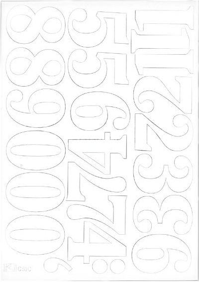 Cyfry samoprzylepne, 5cm, 1 arkusz, biały