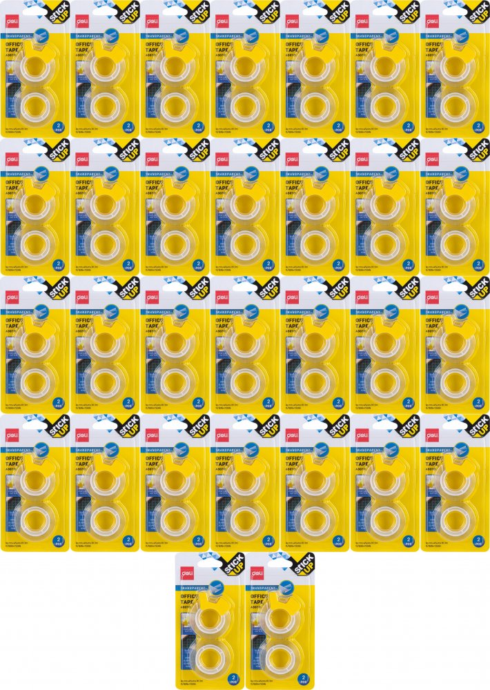 48x Taśma klejąca Deli Stick Up, 18mmx18.3m, 2 sztuki, przezroczysty