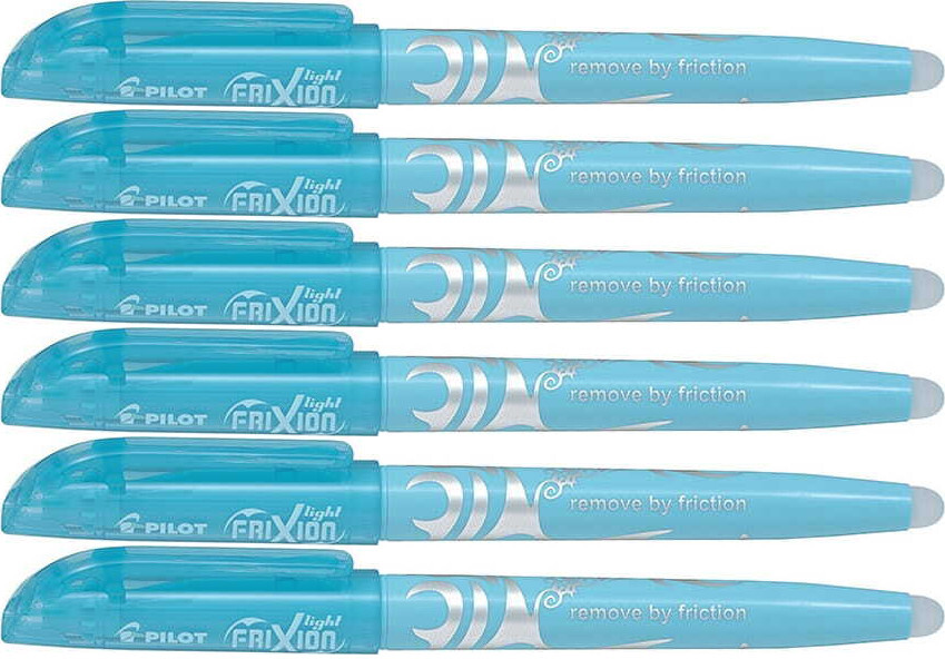 6x Zakreślacz wymazywalny Pilot, Frixion Light Soft, ścięta, 4mm, niebieski pastelowy