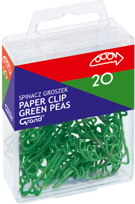 Spinacz Grand Groszek, 30mm, 20 sztuk, zielony