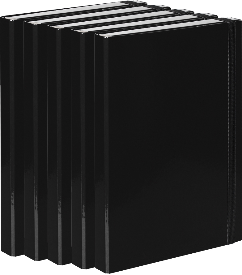 5x Teczka kartonowa z gumką VauPe Box z mechanizmem ringowym, A4, 30mm, czarny