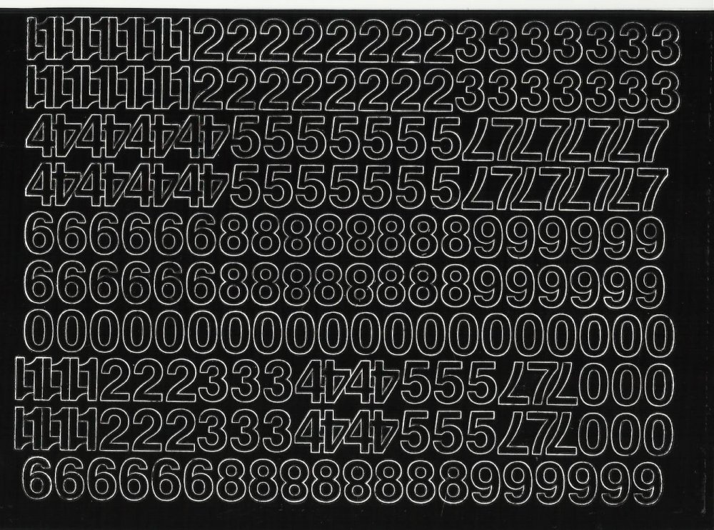 Cyfry samoprzylepne, 1cm, 1 arkusz, czarny