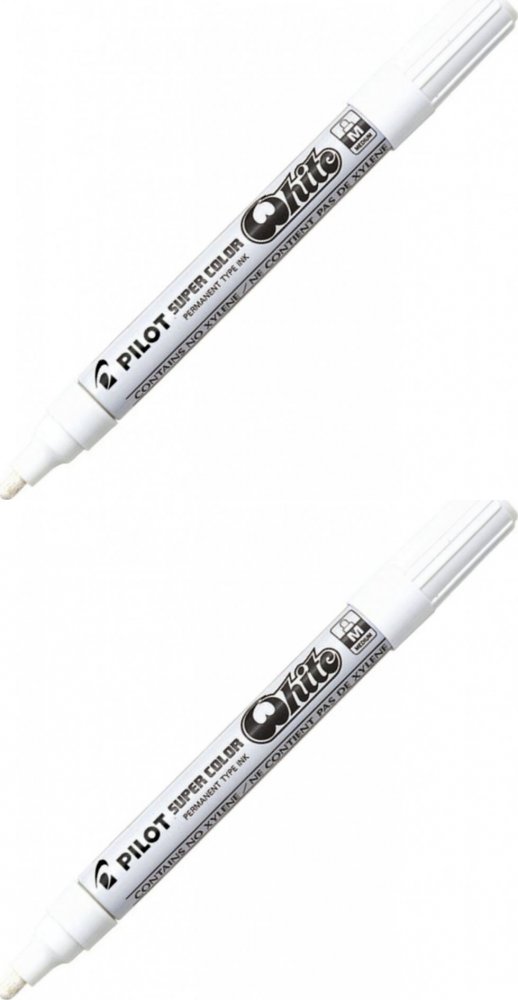 2x Marker olejowy Pilot Super Color M, okrągła, 4.5mm, biały