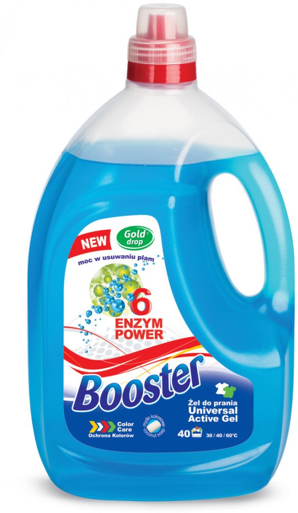 Żel do prania tkanin białych i kolorowych Booster Gold Drop, 3l