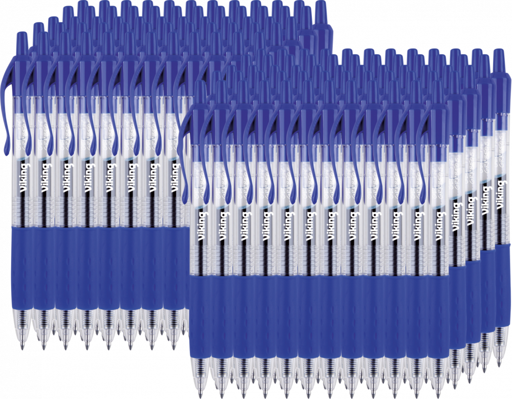 120x Długopis żelowy automatyczny Viking, 0.7mm niebieski