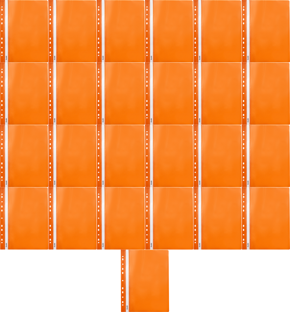 25x Skoroszyt plastikowy oczkowy Bantex Budget EVO, A4, do 200 kartek, pomarańczowy