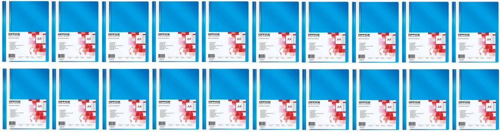 50x Skoroszyt plastikowy bez oczek Office Products, A4, do 200 kartek, niebieski