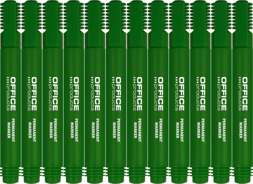 12x Marker permanentny Office Products, okrągła, 1-3mm, zielony